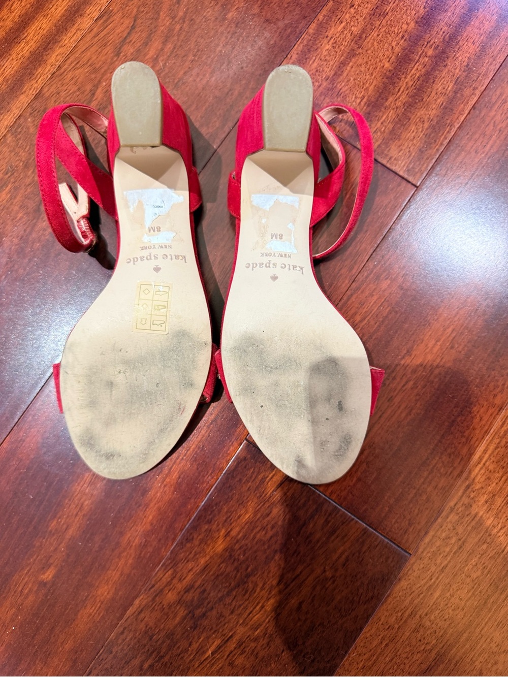 kate spade Red Suede Open-Toe Ankle Strap Sandals - Picture 4 of 7